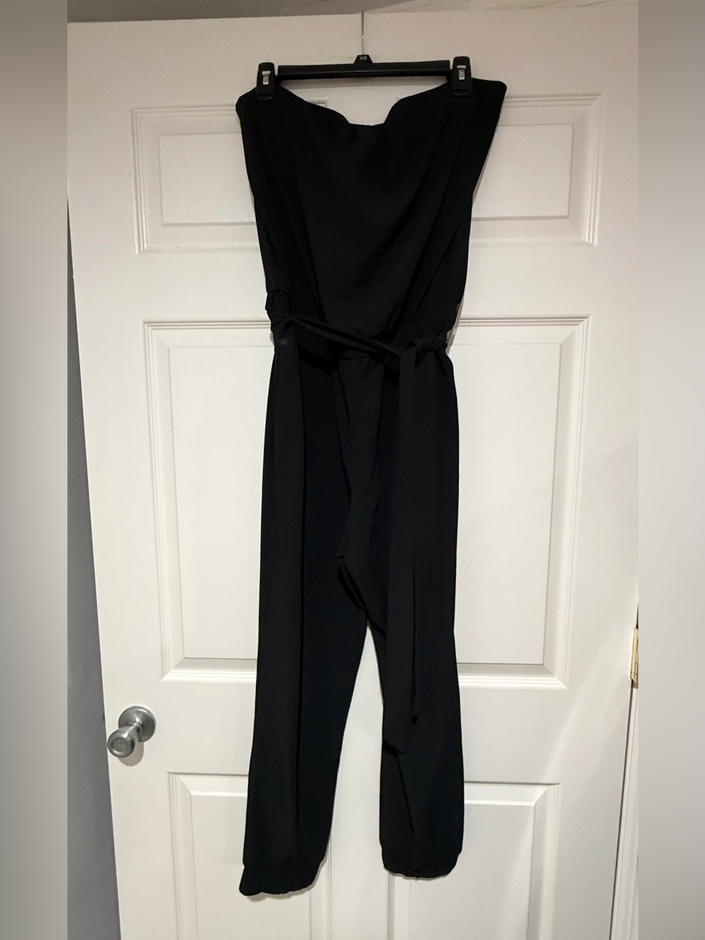 Supply & demand Elegant Black Strapless Jumpsuit with Waist Tie NWT! Sz Large